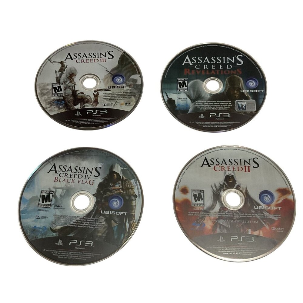 PS3 Playstation Lot of 4 Games Assassin's Creed Saga Disc Only Untested No Box